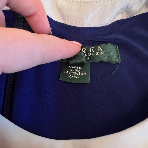 Ralph Lauren Long Sleeve Dress With White Stripe Detail Size: 6 - Picture 5 of 9